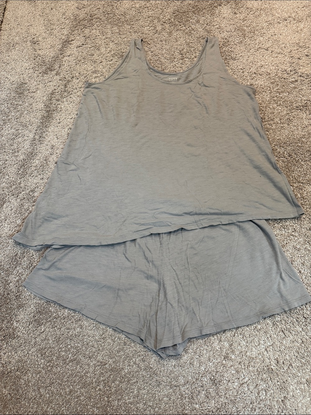 Eileen Fisher Light Gray Tank & Short Sleep Set
